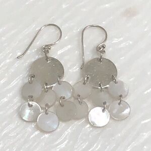 🌹 Silver earrings with motherofperl disks